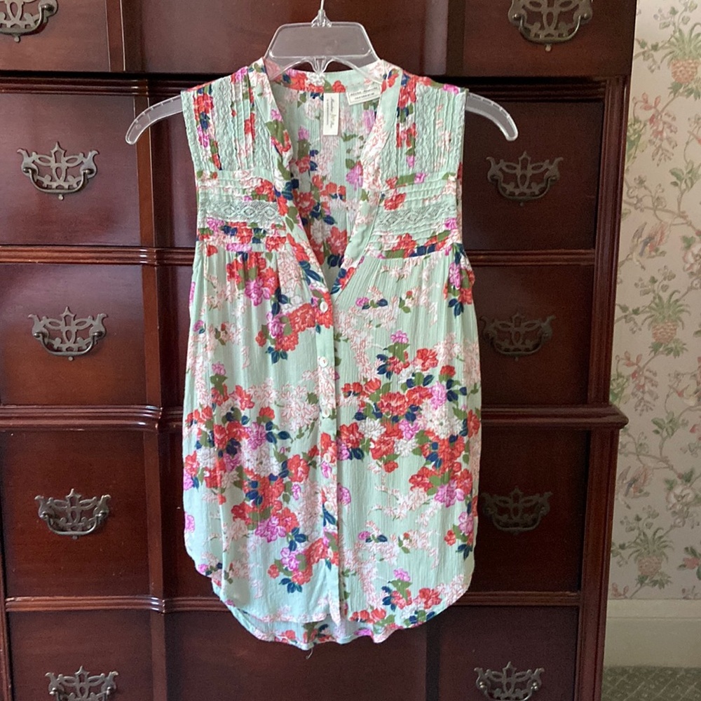 Anthropologie Floral Blouse
